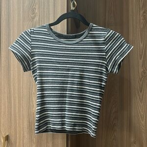 Not worn, stylish Brandy Melville gray stripped top